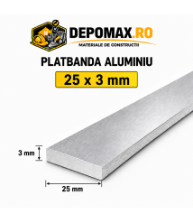 Platbanda aluminiu 25 x 3 mm, 6 metri (EN-AW 6060)